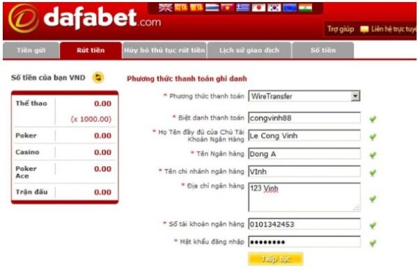 rút tiền dafabet